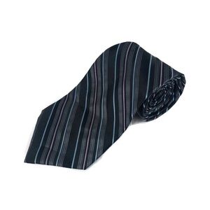 Paul Dione Mens Tie, Black Silver Silk